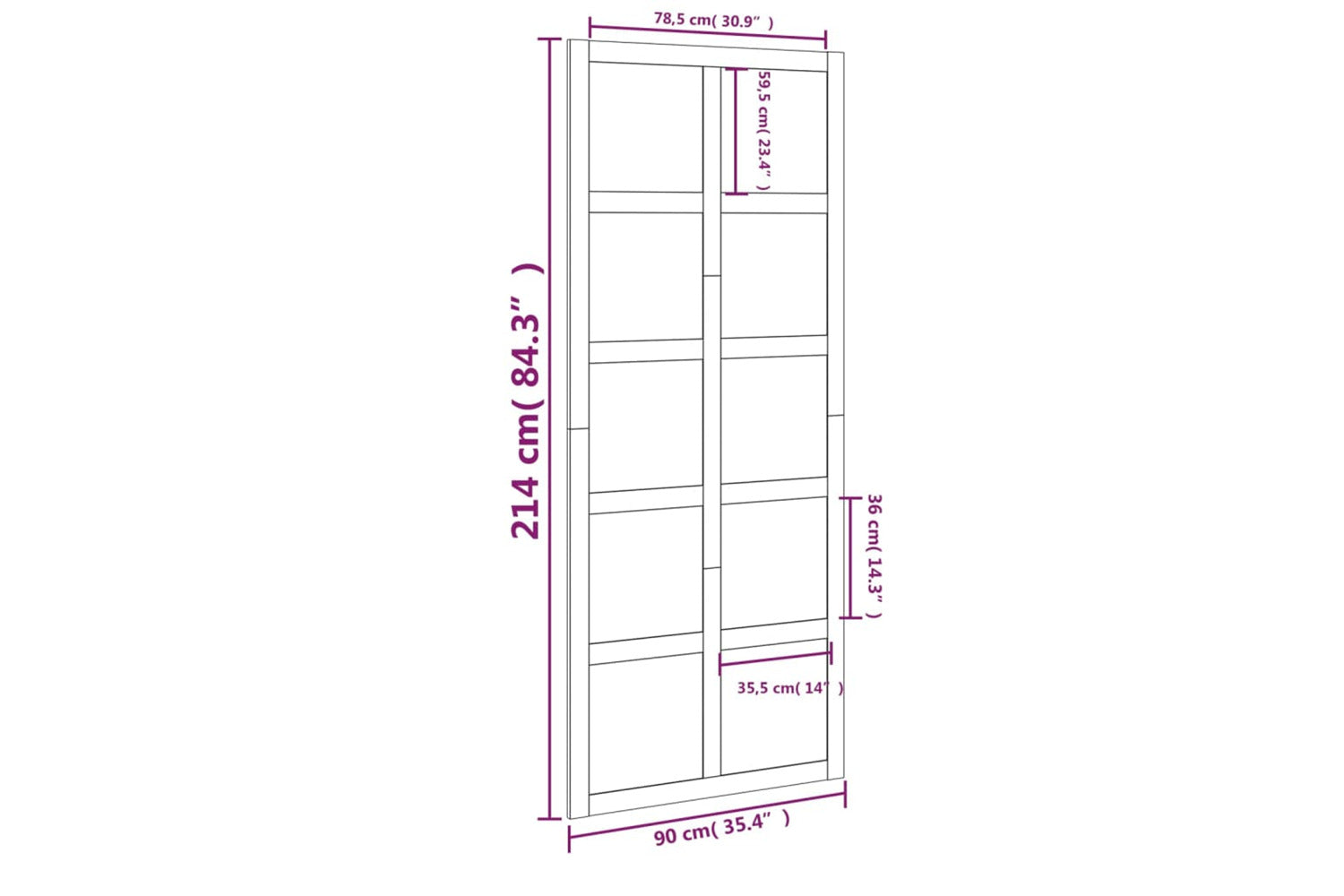 Vidaxl Barn Door 90x1.8x214 Cm Solid Wood Pine-5