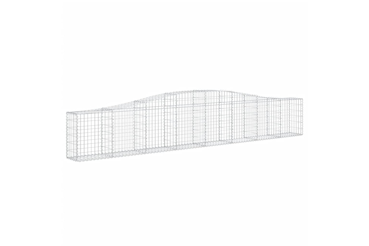 vidaXL 3145802 Arched Gabion Baskets 4 Pcs 400x30x60/80cm Galvanised Iron-2