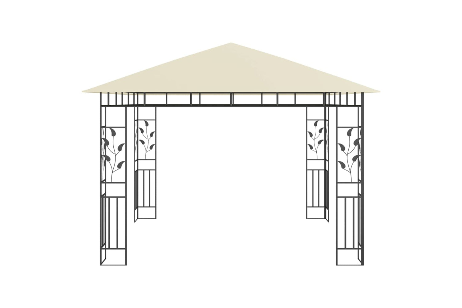 Vidaxl 3070314 Gazebo With Mosquito Net&led String Lights 3x3x2.73 M Cream-6