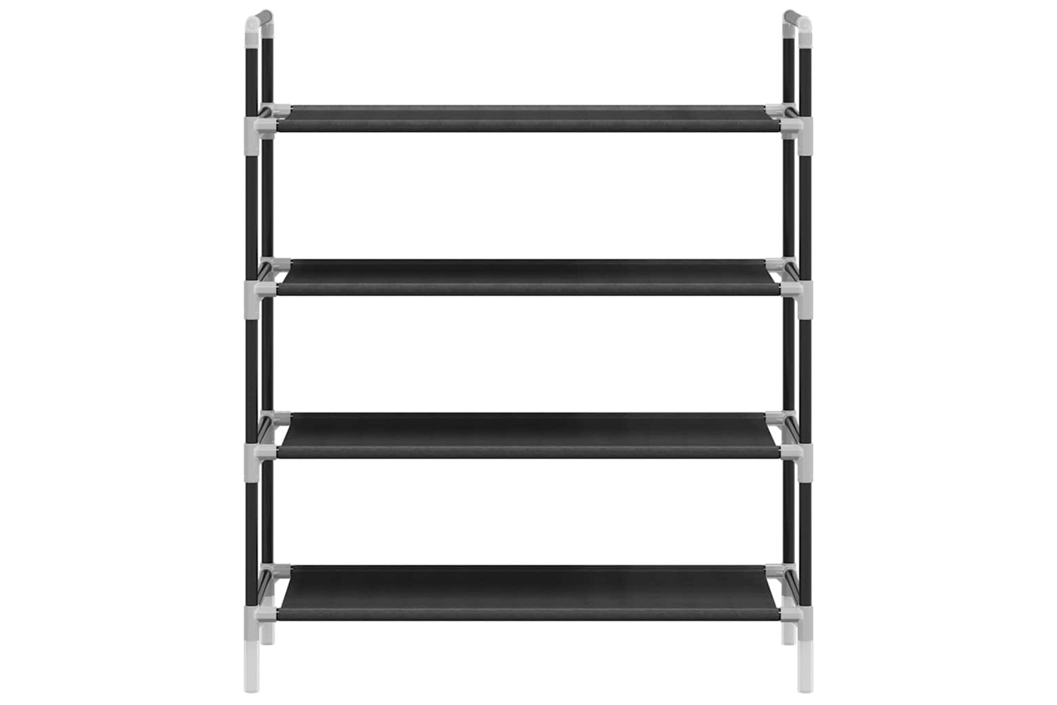Vidaxl 245628 Shoe Rack With 4 Shelves Metal And Non-woven Fabric Black-3