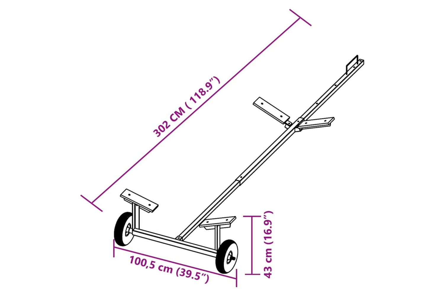 Vidaxl Boat Trailer - Load 160 Kg-8