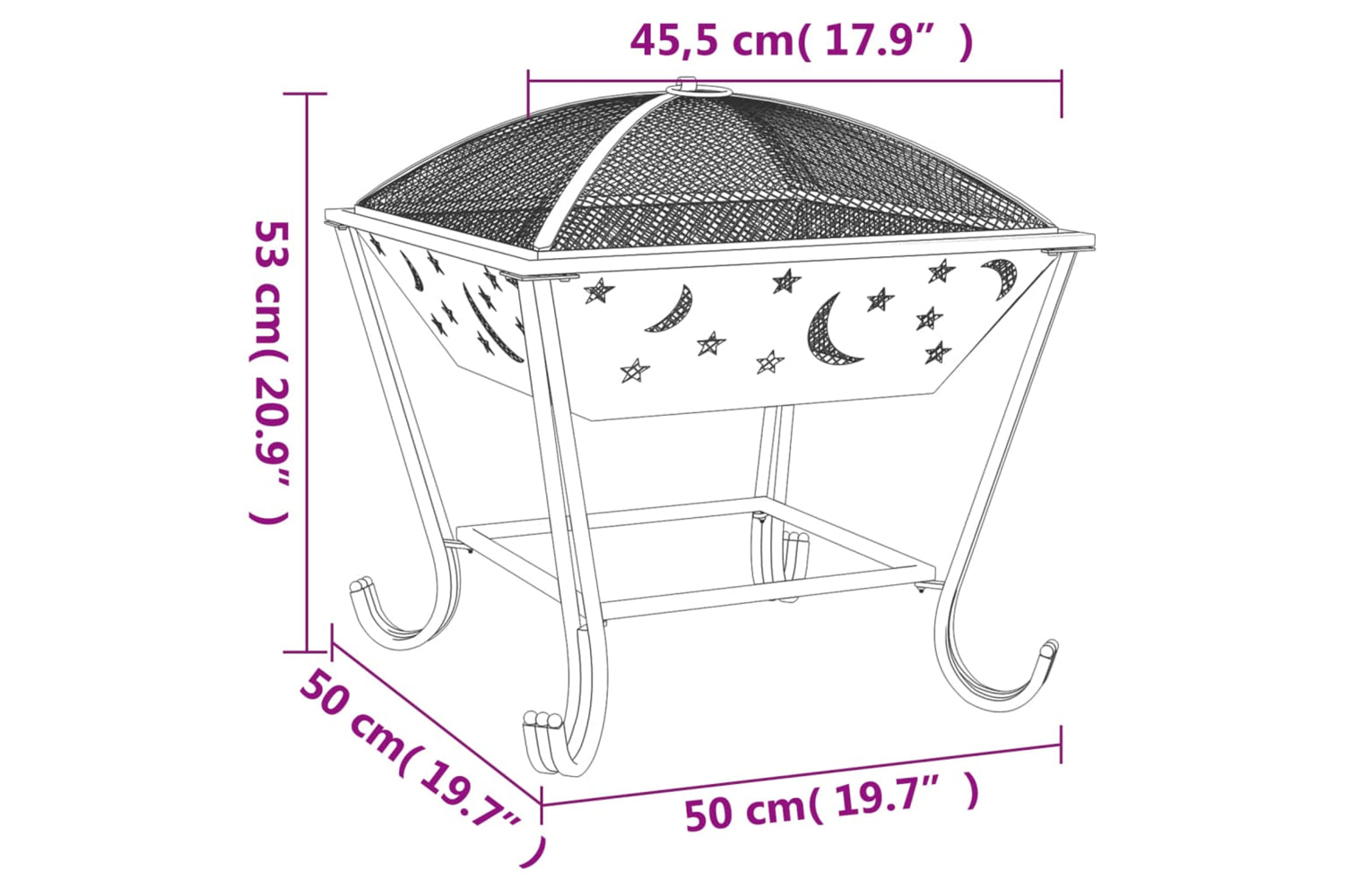 vidaXL 360065 Fire Pit With Poker 50cm Xxl Steel-7