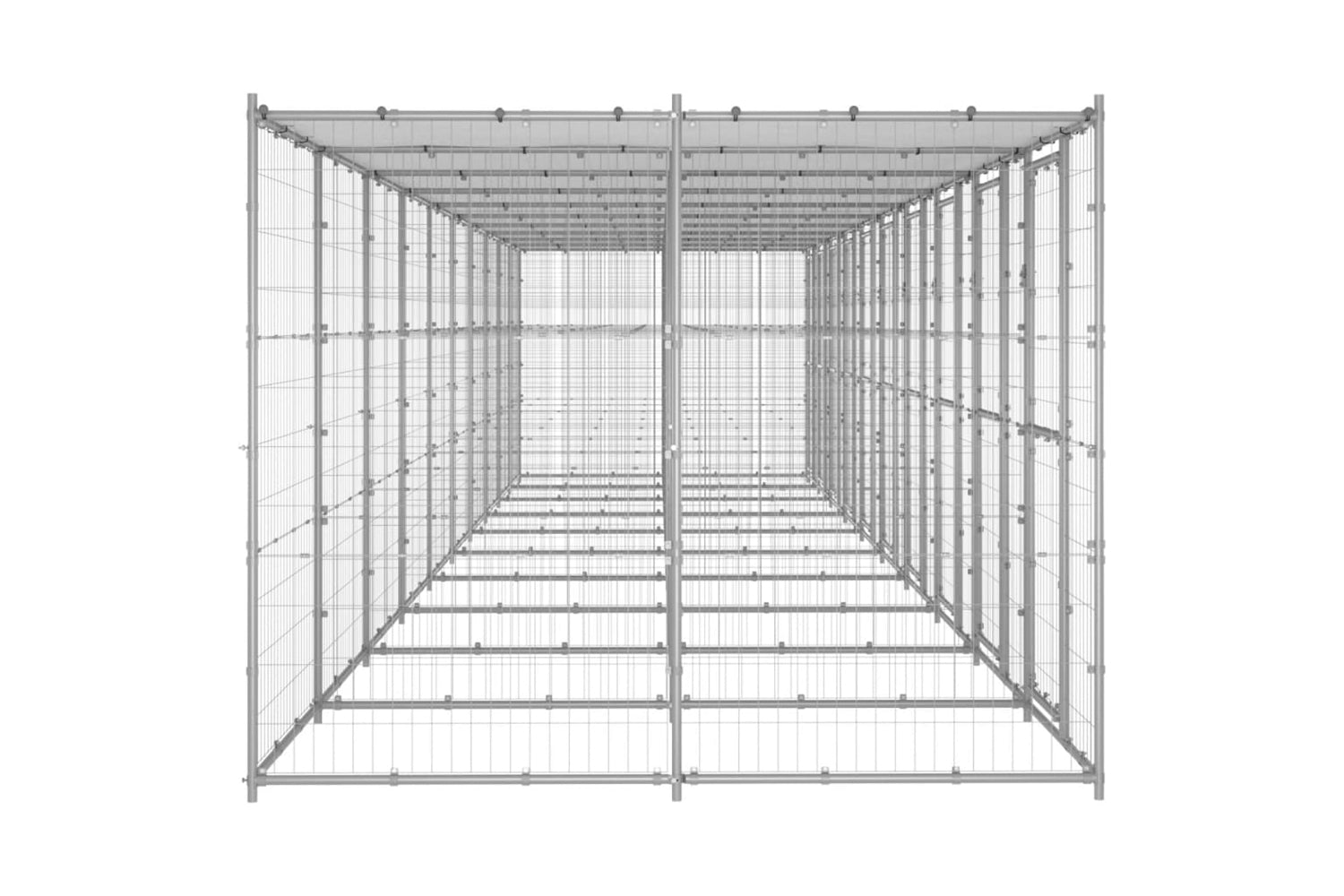 Vidaxl 3082279 Outdoor Dog Kennel Galvanised Steel With Roof 24.2 M2-3