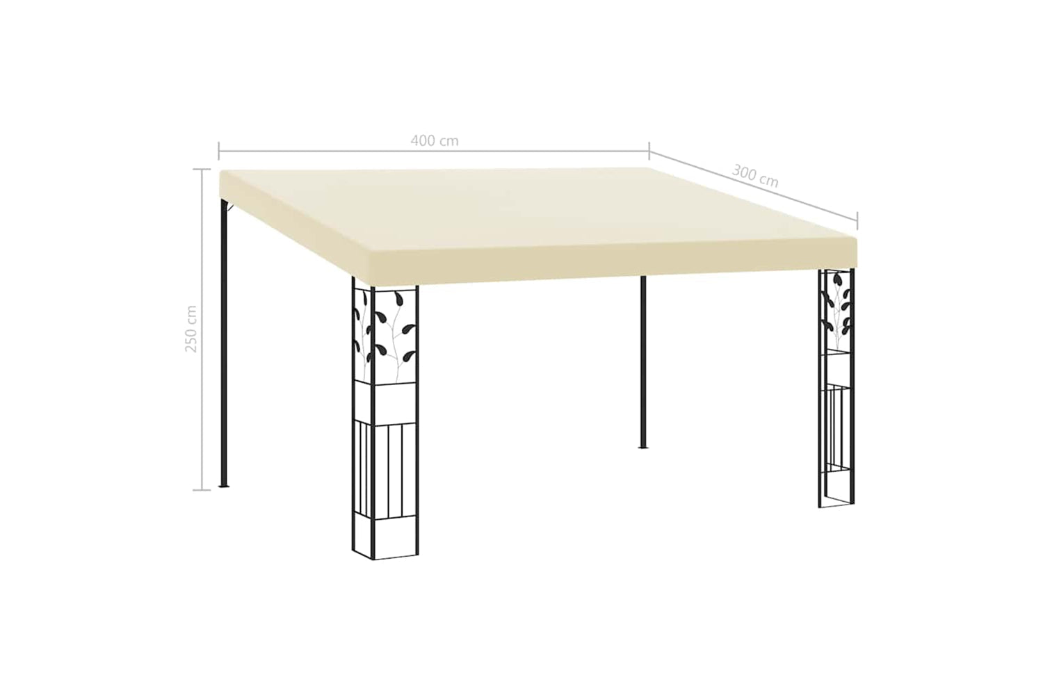 Vidaxl 47998 Wall-mounted Gazebo 4x3x2.5 M Cream-6