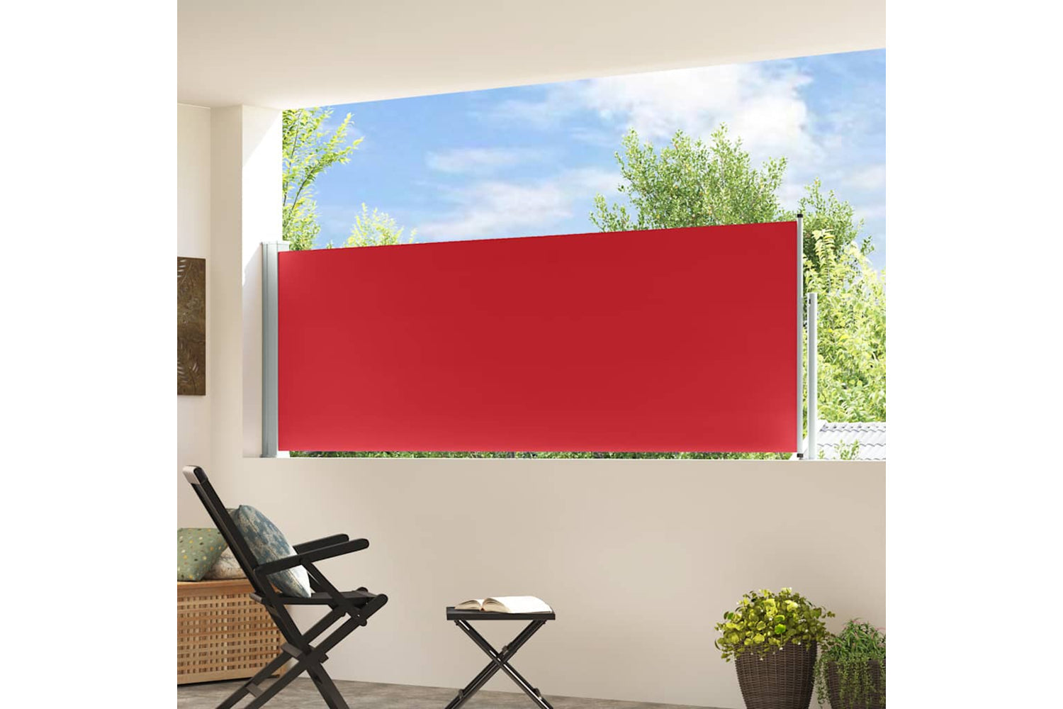 vidaXL 48373 Patio Retractable Side Awning 100x300cm Red-2