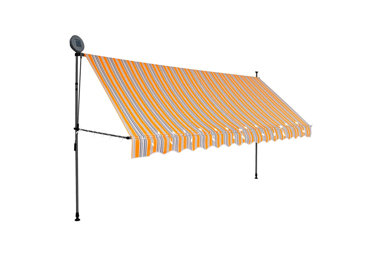 vidaXL 145854 Manual Retractable Awning With Led 400cm Yellow And Blue-2