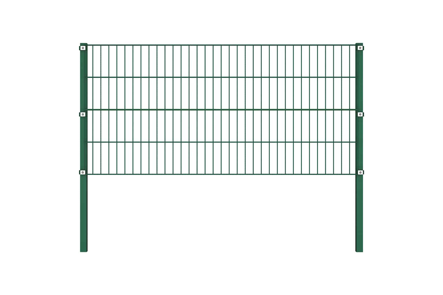 Vidaxl 278608 Fence Panel With Posts Iron 8.5x0.8 M Green-2