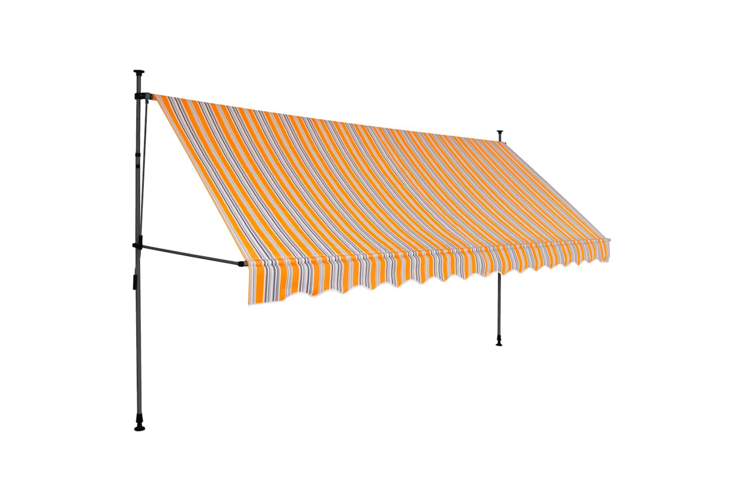 vidaXL 145853 Manual Retractable Awning With Led 350cm Yellow And Blue-2