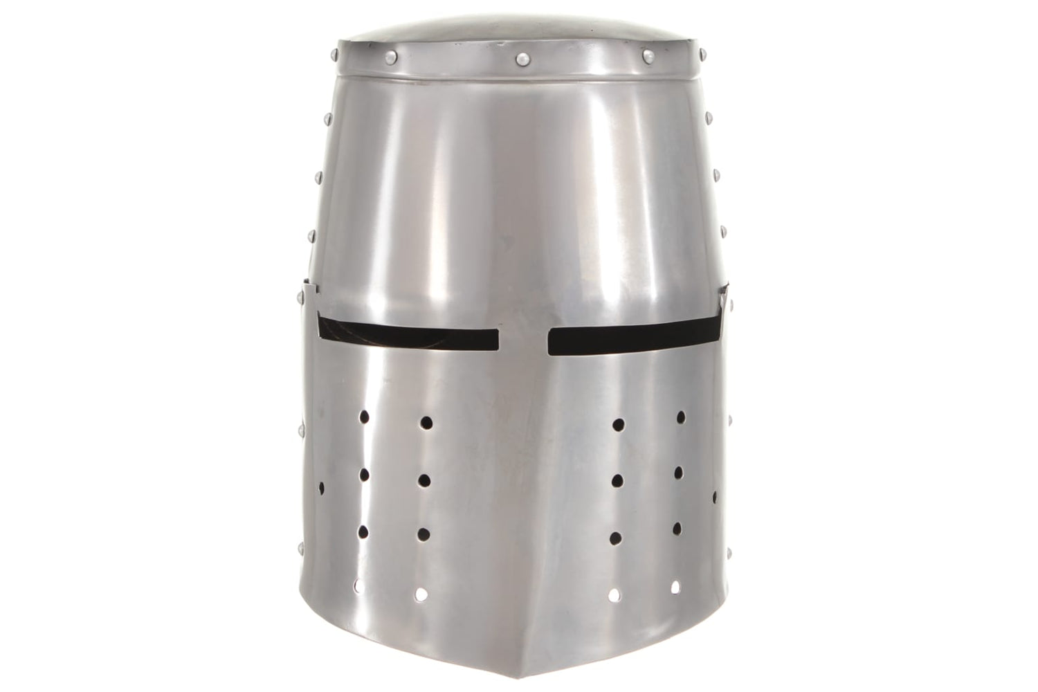 vidaXL 286117 Medieval Knight Helmet Antique Replica Larp Silver Steel-2
