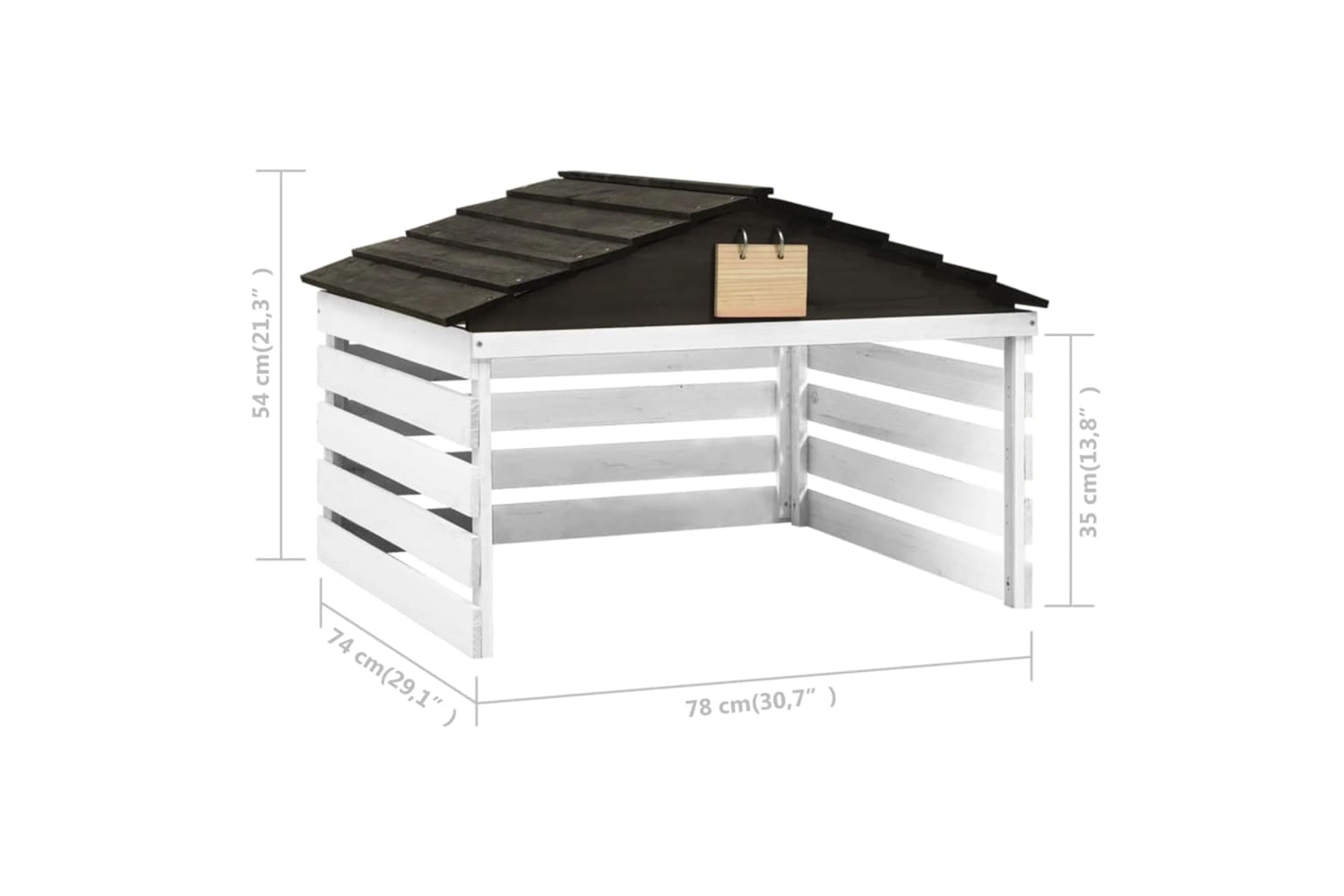 vidaXL 315300 Robotic Lawn Mower Garage Black And White 78x74x54cm Firwood-7