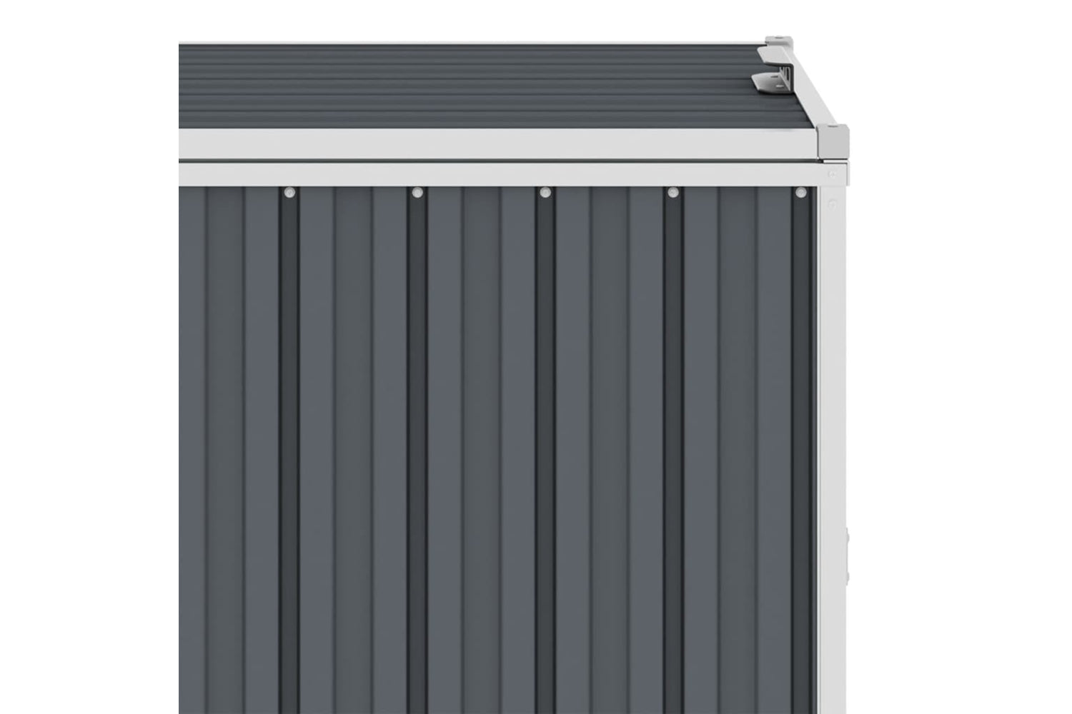 vidaXL Quadruple Garbage Bin Shed Grey 286x81x121cm Steel-3
