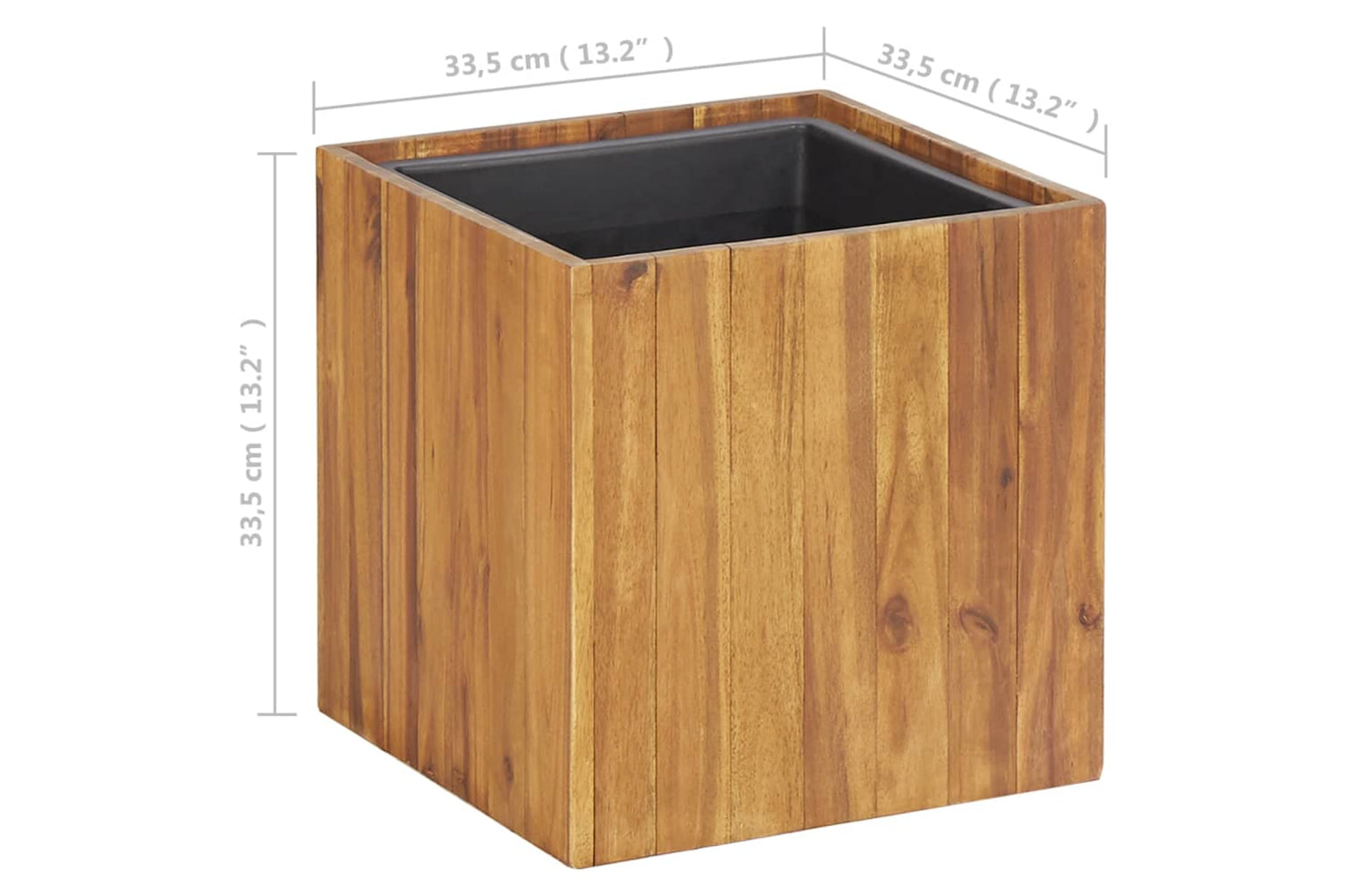 vidaXL 46568 Garden Raised Bed Pot 33.5x33.5x33.5cm Solid Acacia Wood-8