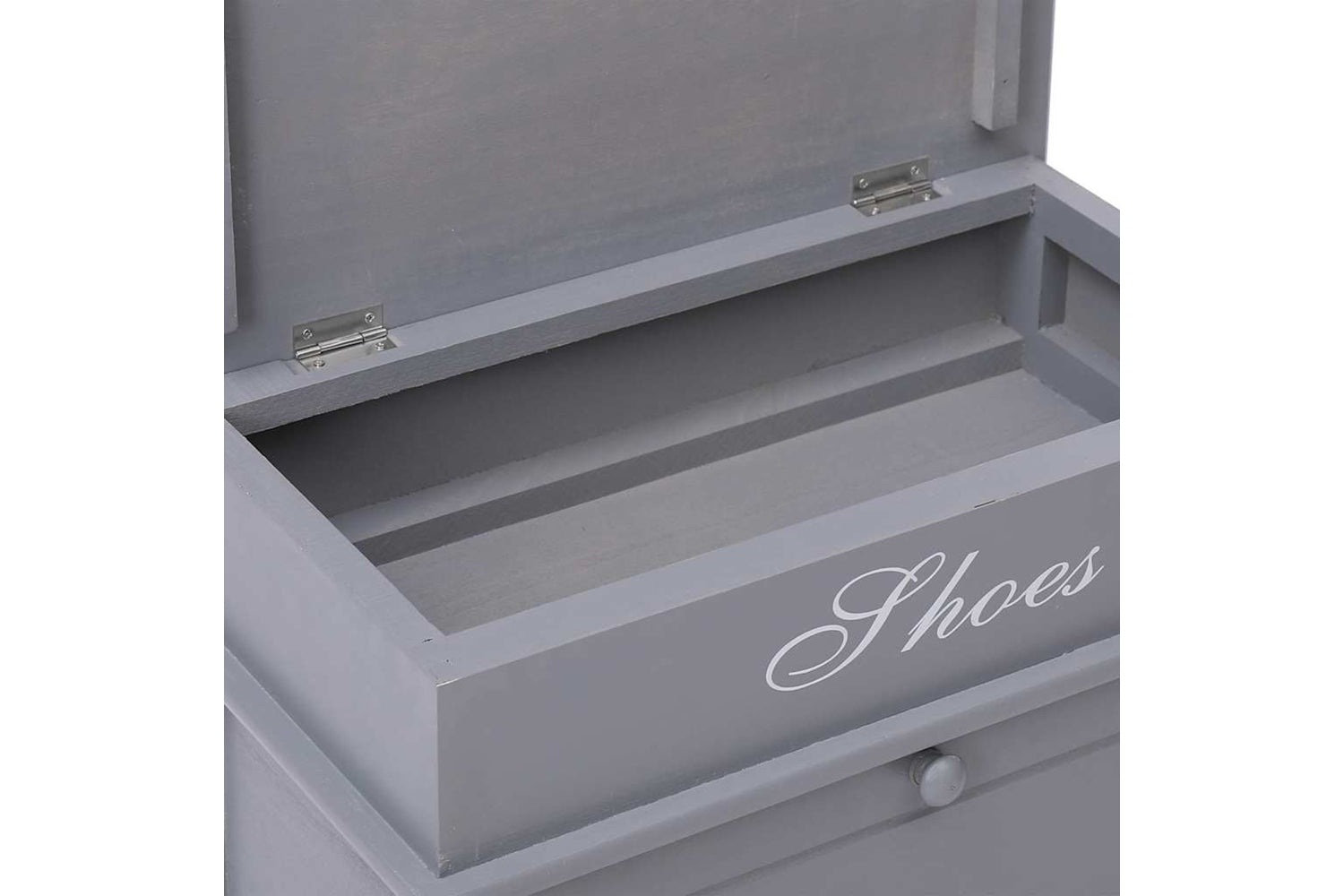 vidaXL 284084 Shoe Cabinet Grey 50x28x58cm Paulownia Wood-7