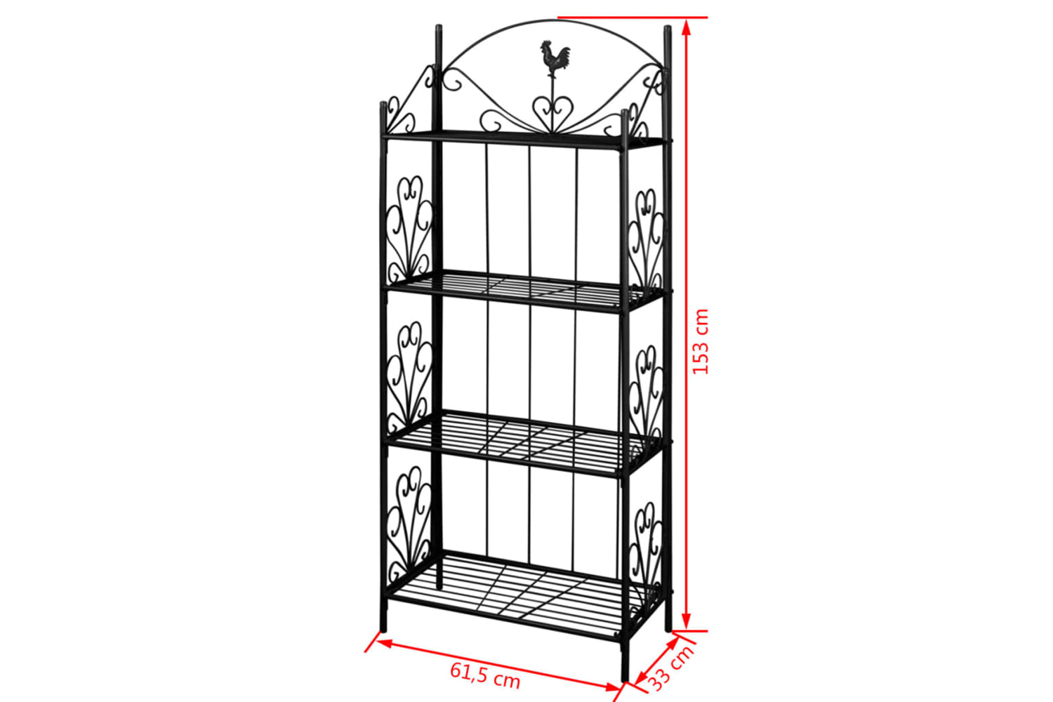 Vidaxl 40780 Plant Rack Square Black-4