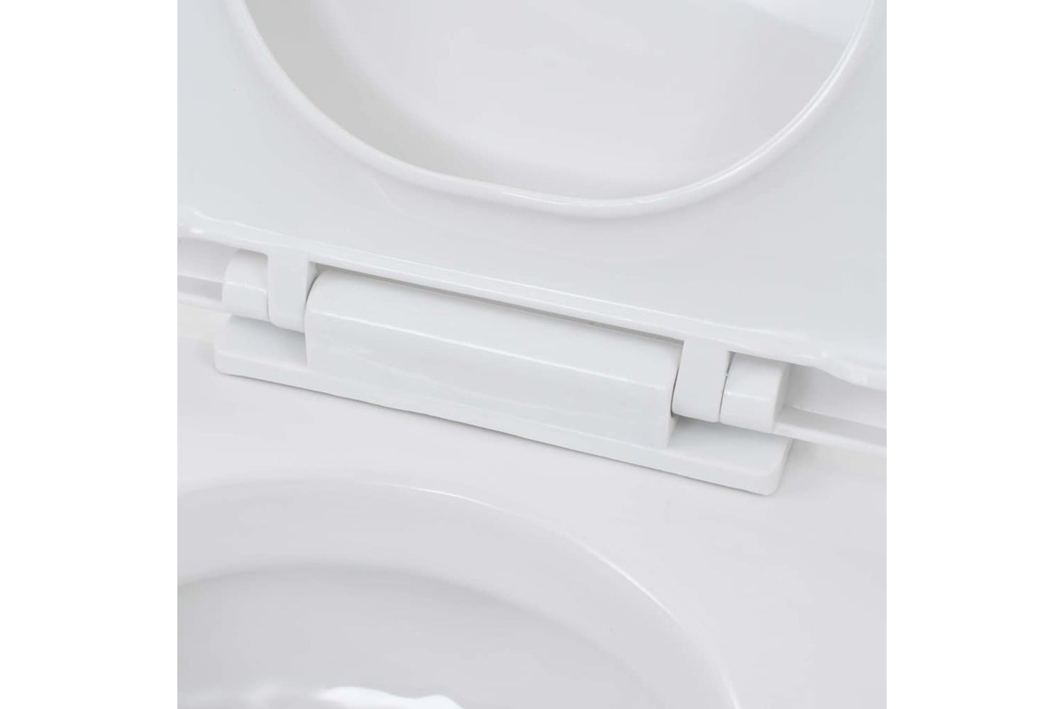Vidaxl Wall-hung Toilet With Concealed Cistern Ceramic White-9