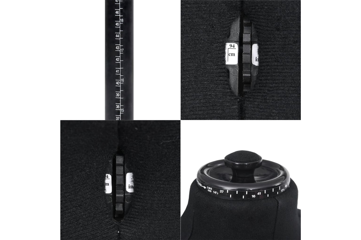 Vidaxl 288494 Adjustable Dress Form Male Black Size 37-45-6