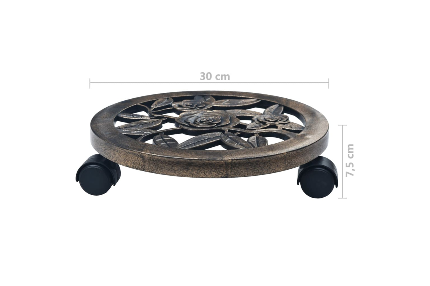 vidaXL 48227 Plant Trolleys 6 Pcs Bronze 30cm Plastic-5