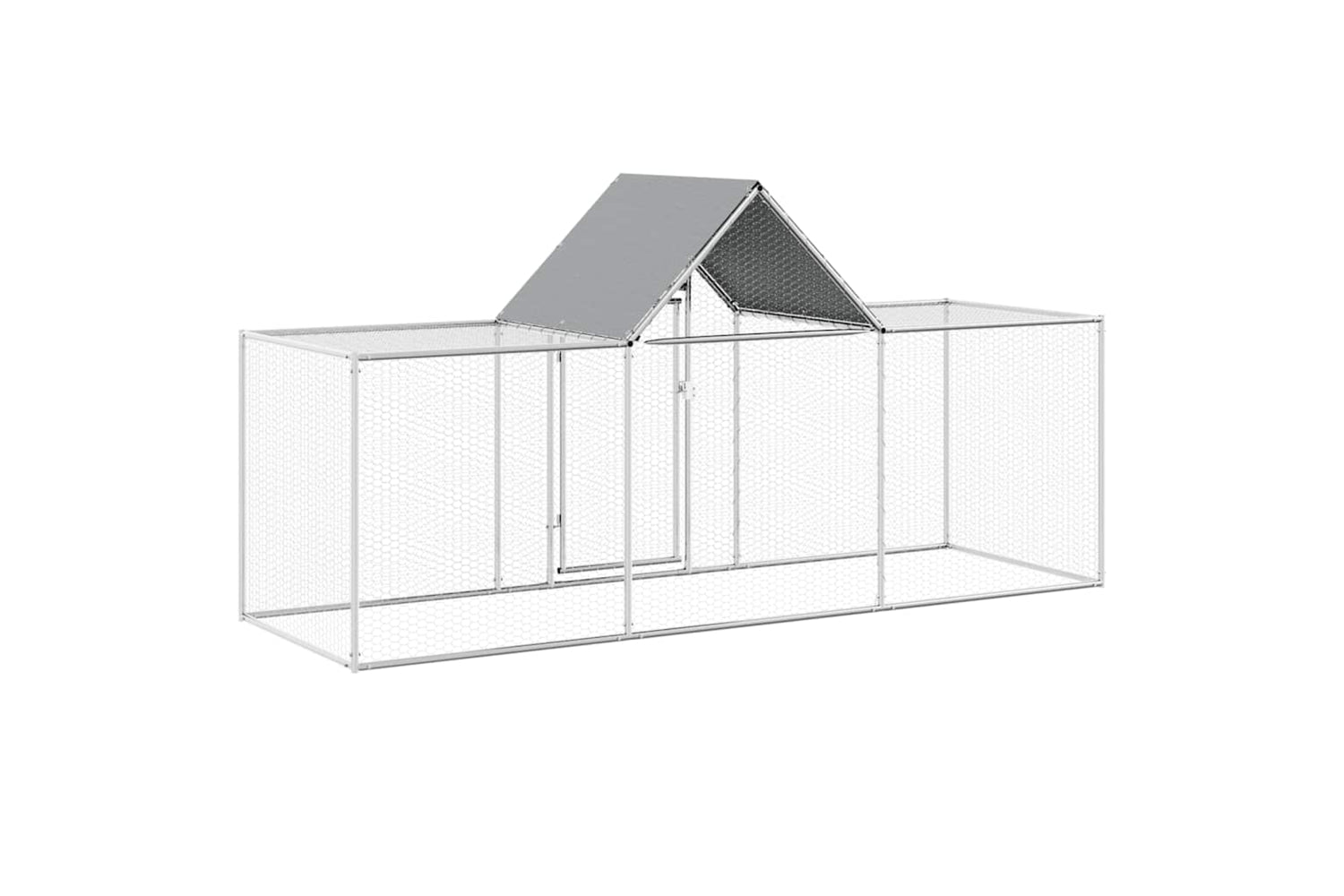 Vidaxl Chicken Coop 3x1x1.5 M Galvanised Steel-4