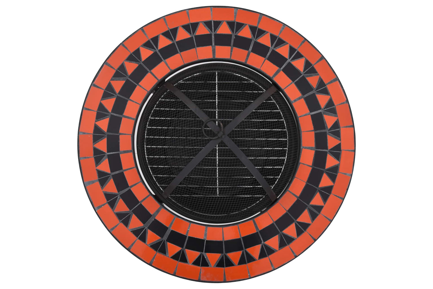 vidaXL 46726 Mosaic Fire Pit Table Terracotta And White 68cm Ceramic-7