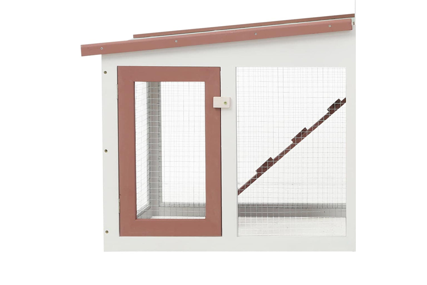 vidaXL 170844 Outdoor Large Rabbit Hutch Brown And White 204x45x85cm Wood-4