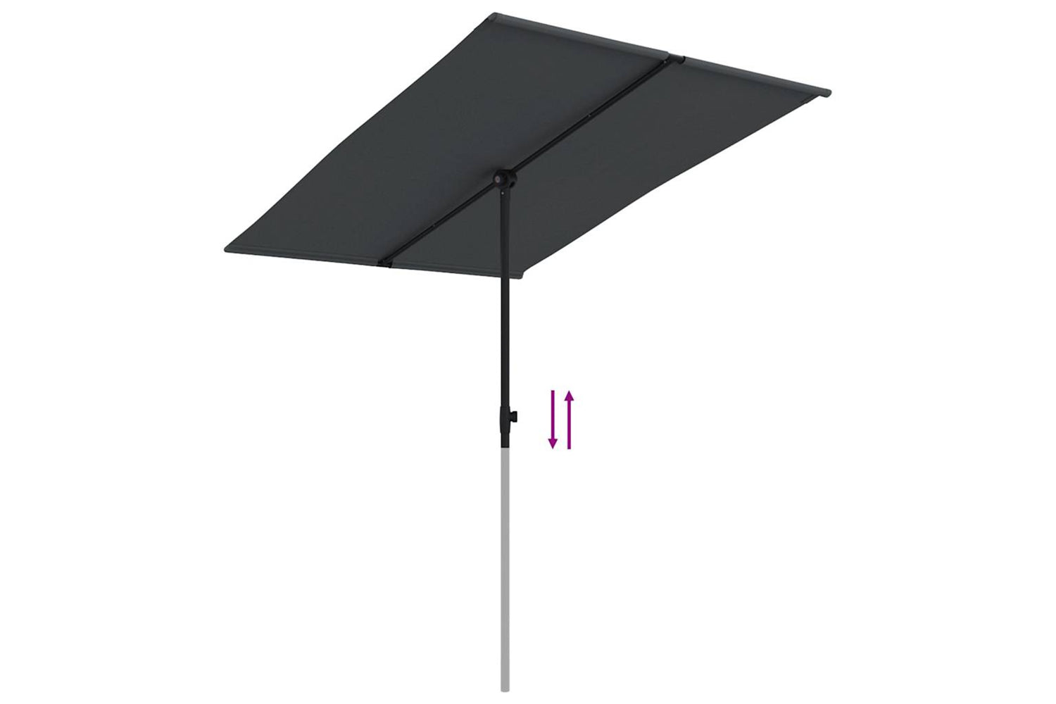 Vidaxl 47342 Outdoor Parasol With Aluminium Pole 2x1.5 M Black-6