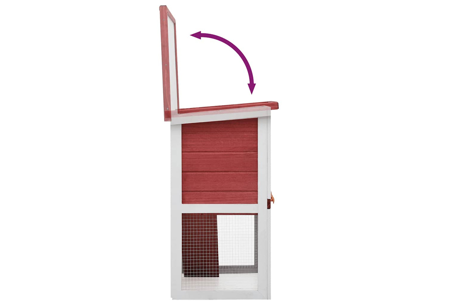 Vidaxl 170833 Outdoor Rabbit Hutch 1 Door Red Wood-6