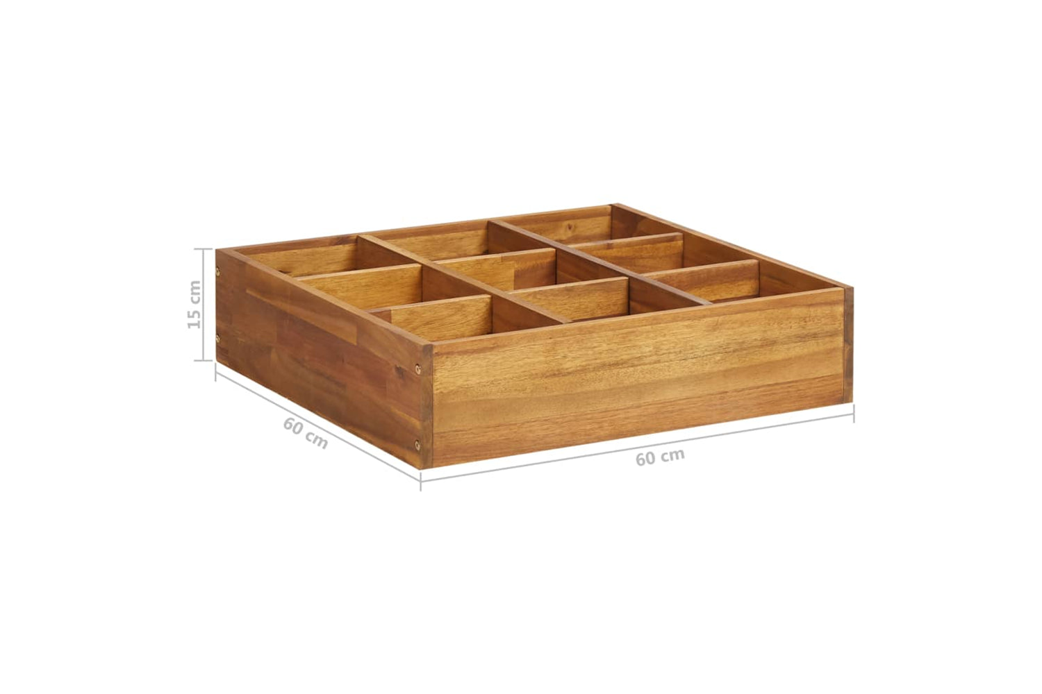 vidaXL 46575 Herb Garden Raised Bed Solid Acacia Wood 60x60x15cm-7