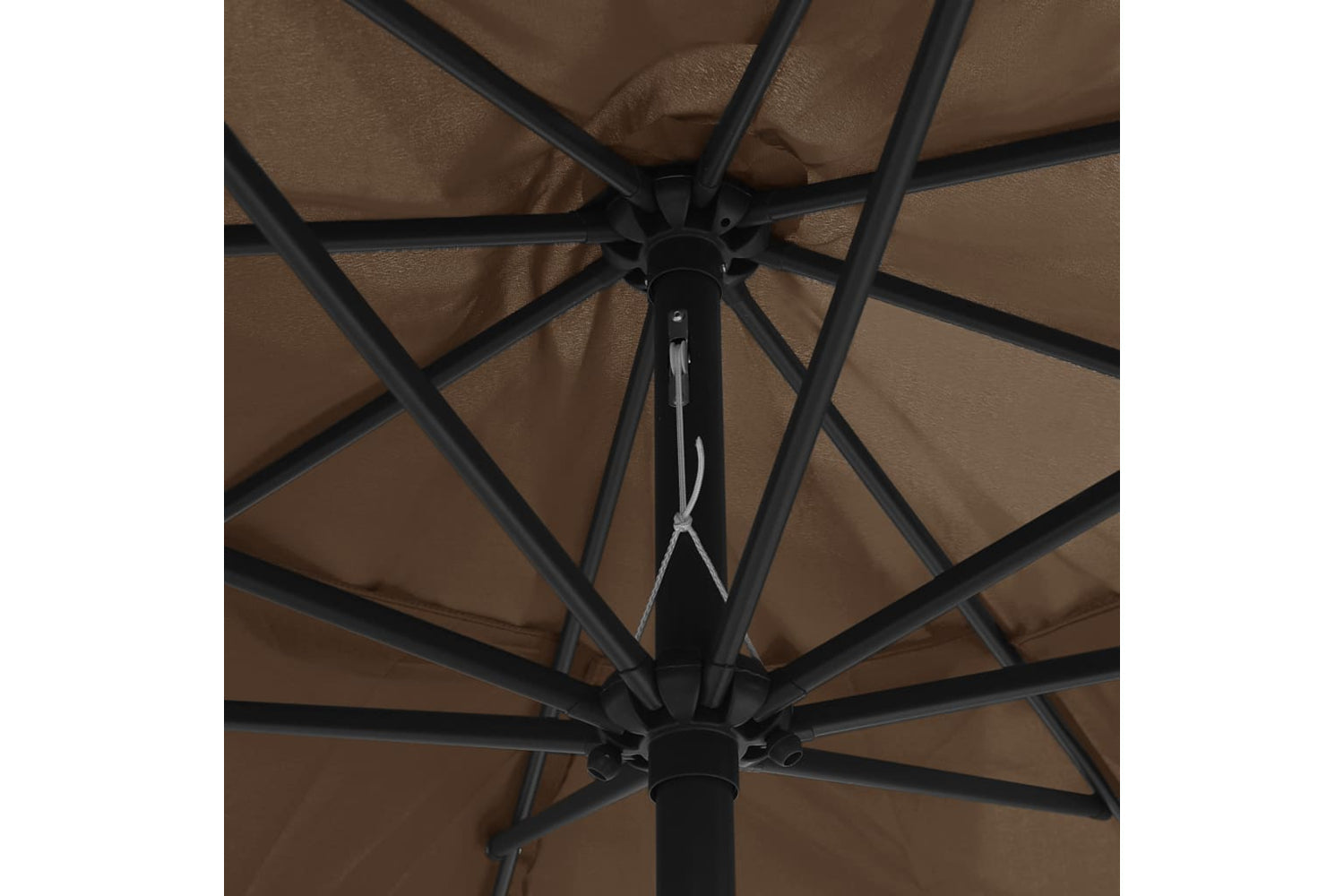 vidaXL Outdoor Parasol With Metal Pole 390cm Taupe-5
