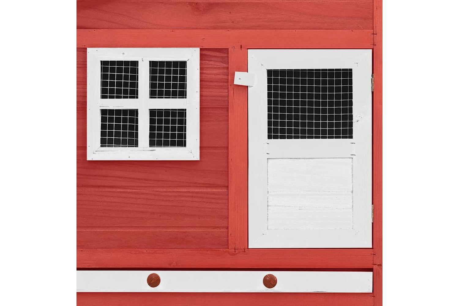 Vidaxl 170867 Chicken Coop With Nest Box Red And White Solid Fir Wood-7
