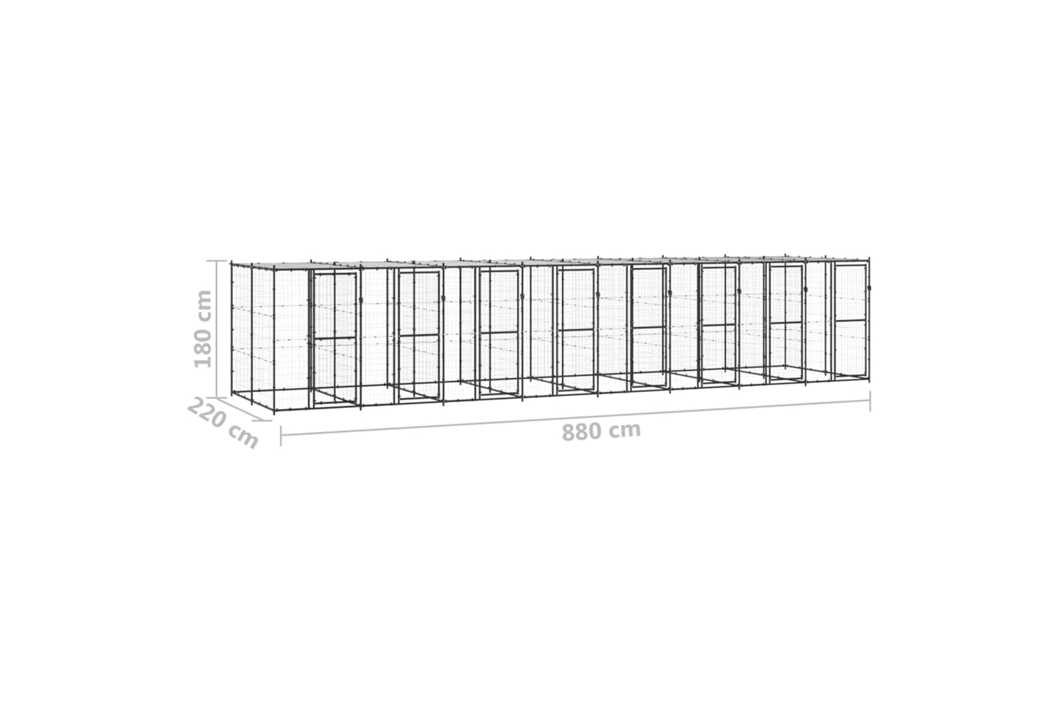 Vidaxl 3082255 Outdoor Dog Kennel Steel With Roof 19.36 M2-6