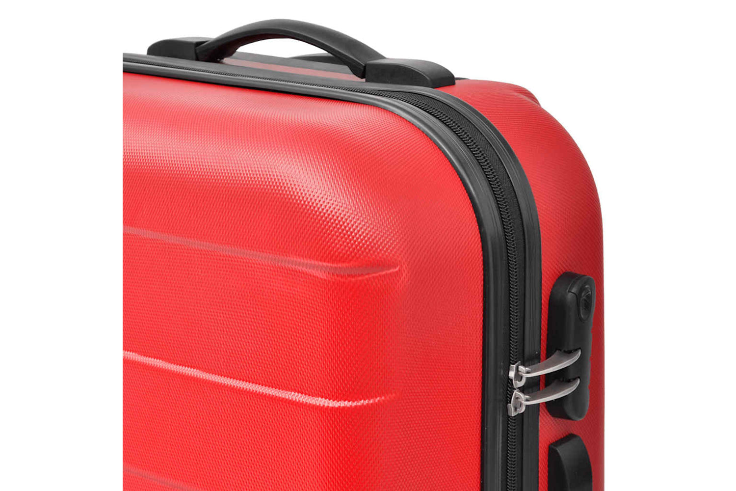 vidaXL 91143 Three Piece Hardcase Trolley Set Red 45.5/55/66cm-3