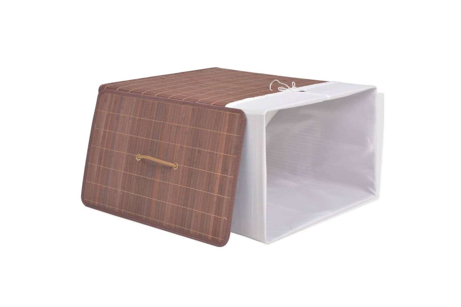 Vidaxl 245579 Bamboo Laundry Bin Rectangular Brown-3