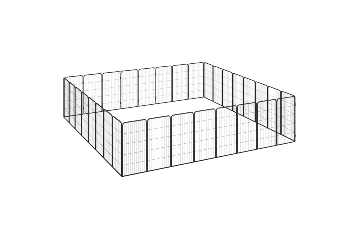 vidaXL 3115964 32-panel Dog Playpen Black 50x100cm Powder-coated Steel-3