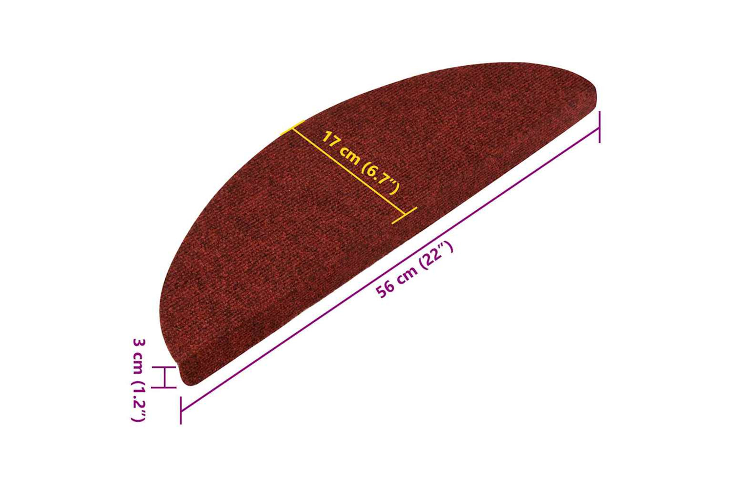 vidaXL 136392 Stair Mats Self-adhesive 15 Pcs 56x17x3cm Red-8