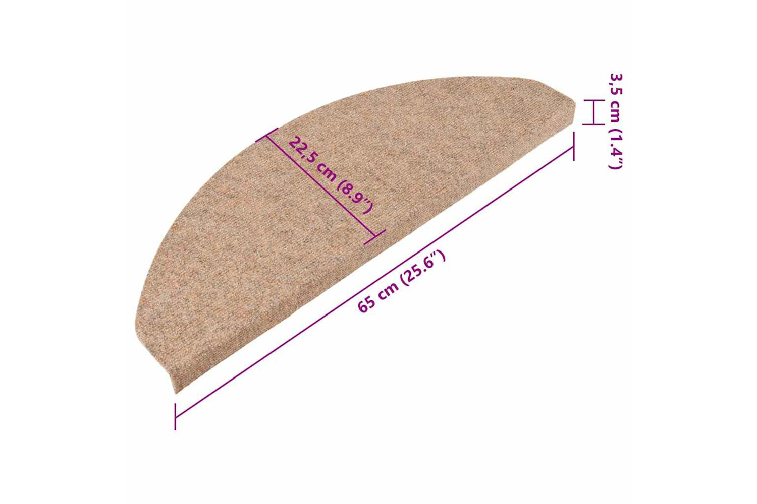vidaXL 136394 Stair Mats Self-adhesive 15 Pcs 65x22.5x3.5cm Beige-8