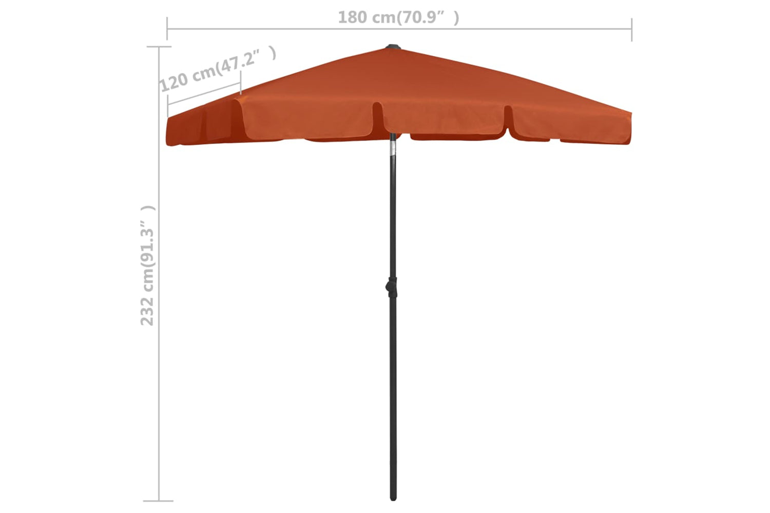 vidaXL 314724 Beach Umbrella Terracotta 180x120cm-8