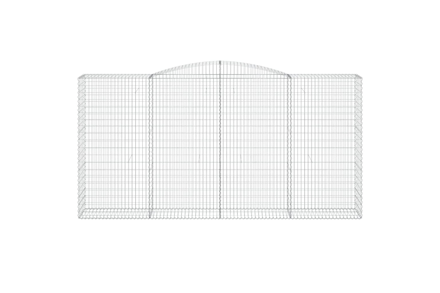 vidaXL 3147061 Arched Gabion Baskets 2 Pcs 400x50x200/220cm Galvanised Iron-3