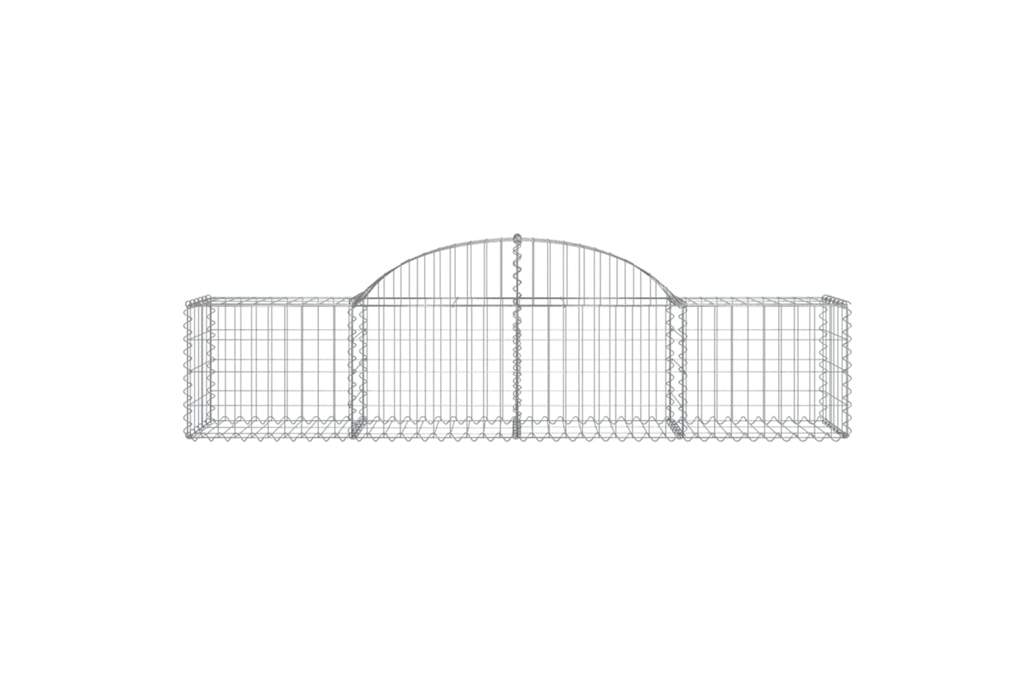 vidaXL 3146264 Arched Gabion Baskets 9 Pcs 200x50x40/60cm Galvanised Iron-3