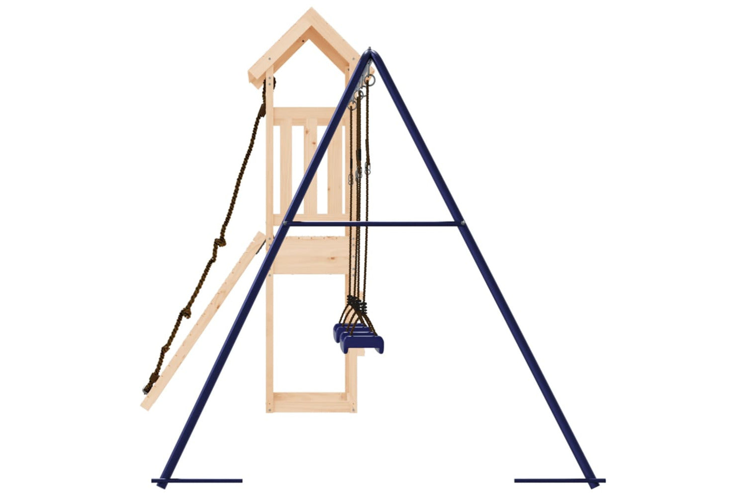 Vidaxl 3155816 Playhouse With Climbing Wall Swings Solid Wood Pine-6