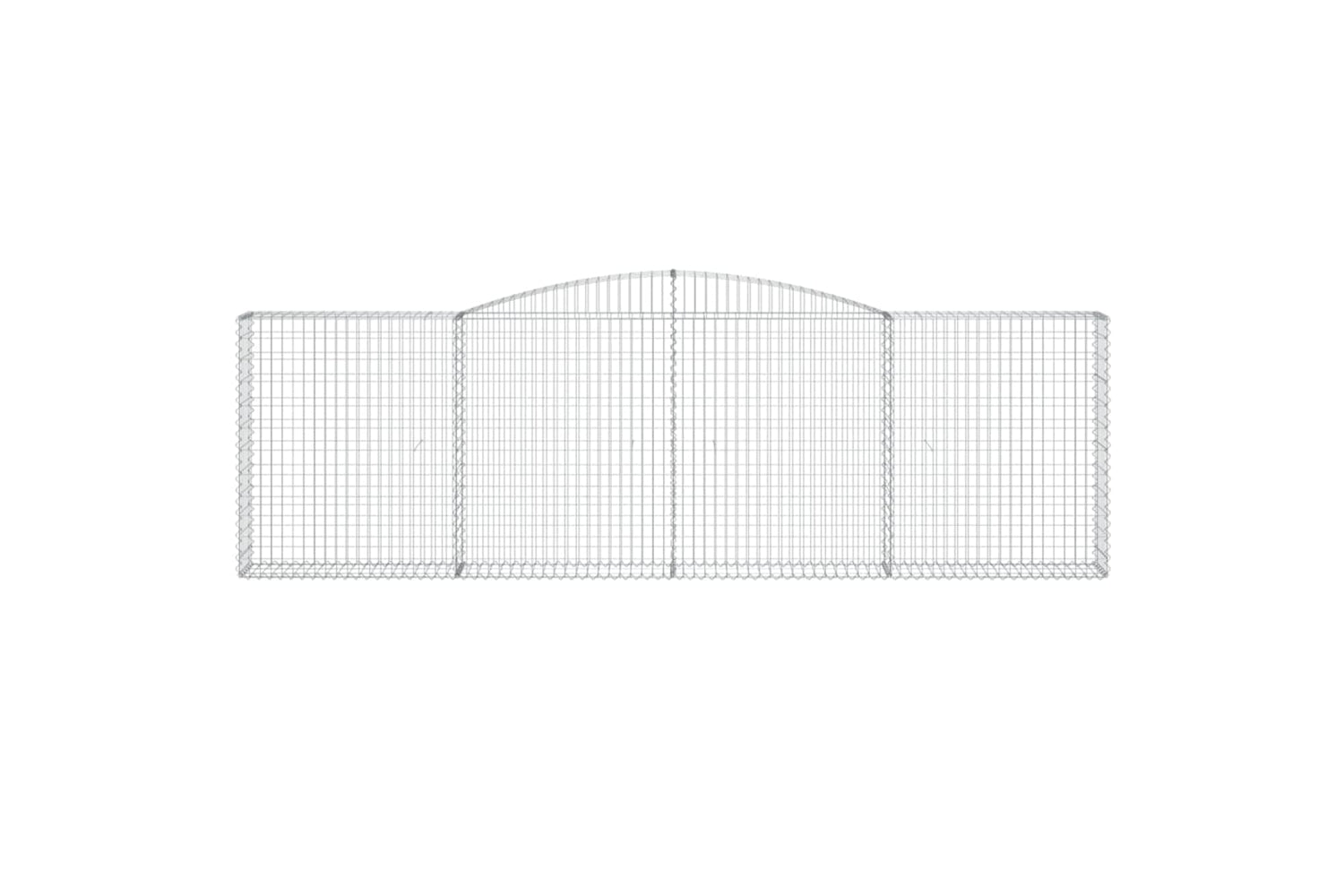vidaXL 3146881 Arched Gabion Baskets 4 Pcs 400x30x120/140cm Galvanised Iron-3