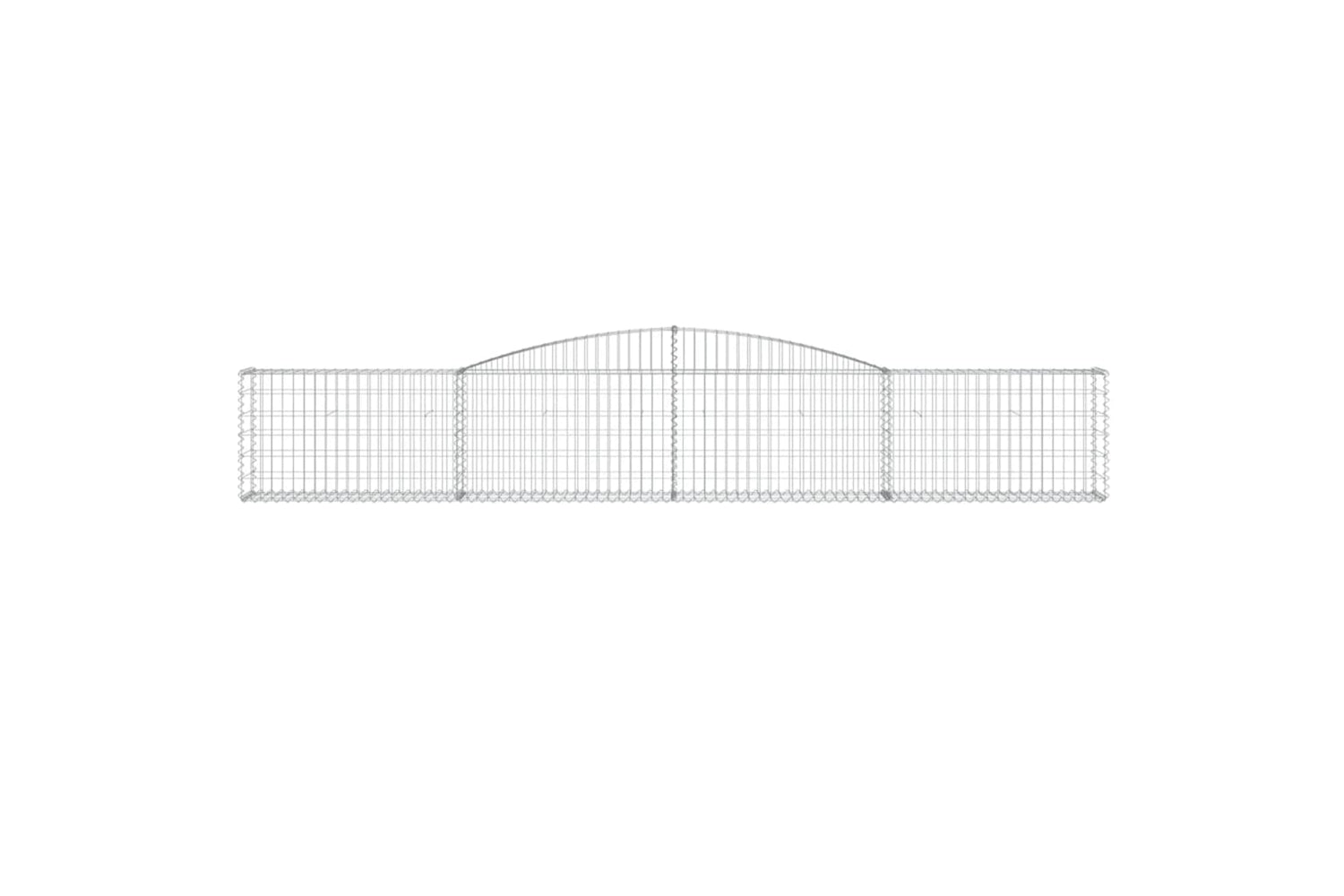 vidaXL 3146841 Arched Gabion Baskets 3 Pcs 400x30x60/80cm Galvanised Iron-3