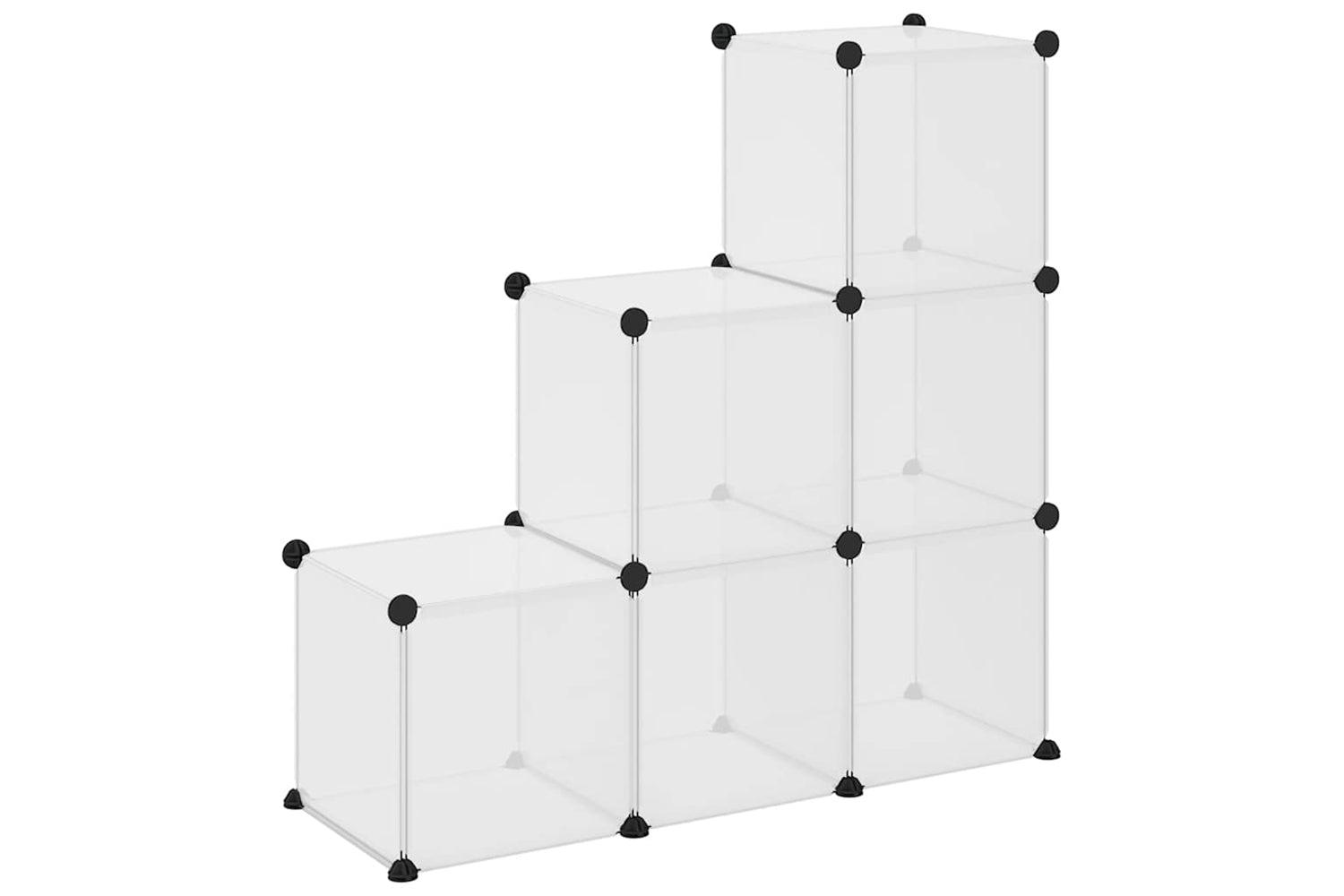 Vidaxl 340552 Storage Cube Organiser With 6 Cubes Transparent Pp-6