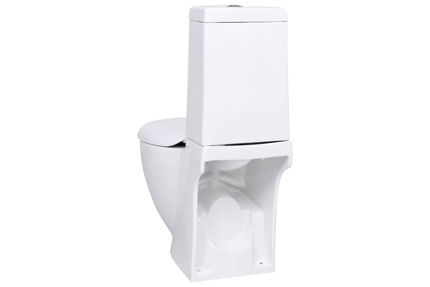 Vidaxl 3059888 Wc Ceramic Toilet Bathroom Round Toilet Bottom Water Flow White-5