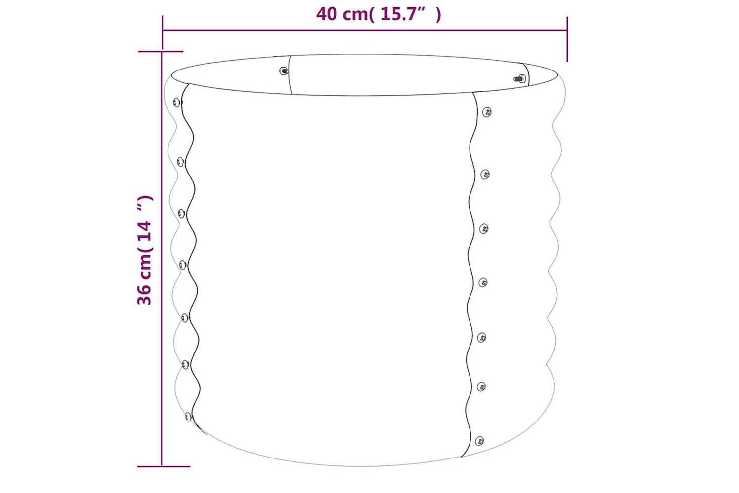 vidaXL 318846 Garden Planter Powder-coated Steel 40x40x36cm Anthracite-3