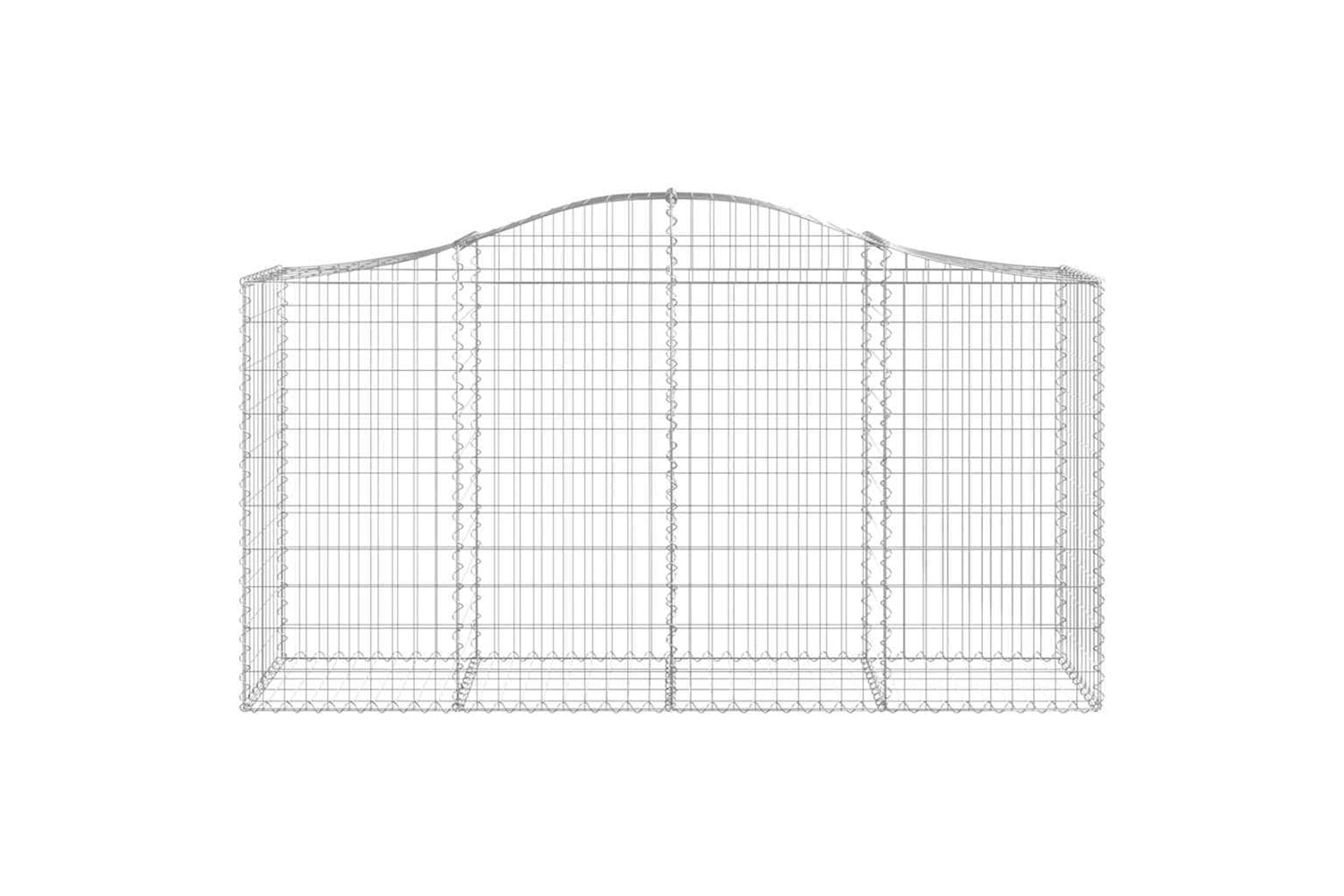 vidaXL 3145646 Arched Gabion Baskets 8 Pcs 200x50x100/120cm Galvanised Iron-3