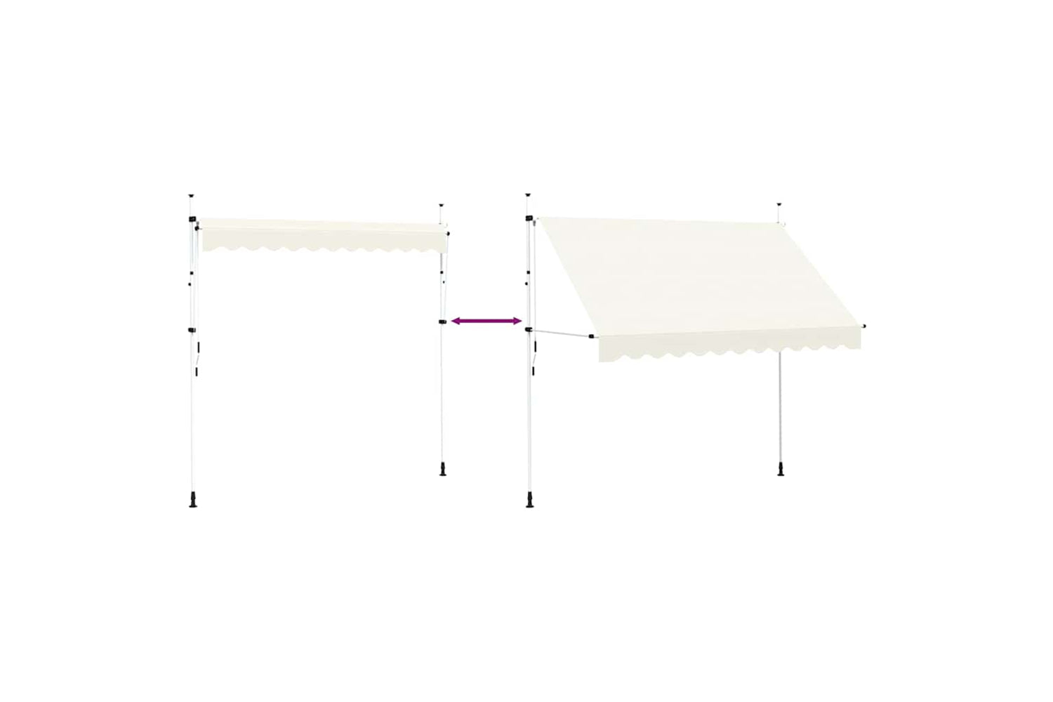vidaXL 143696 Manual Retractable Awning 300cm Cream-5