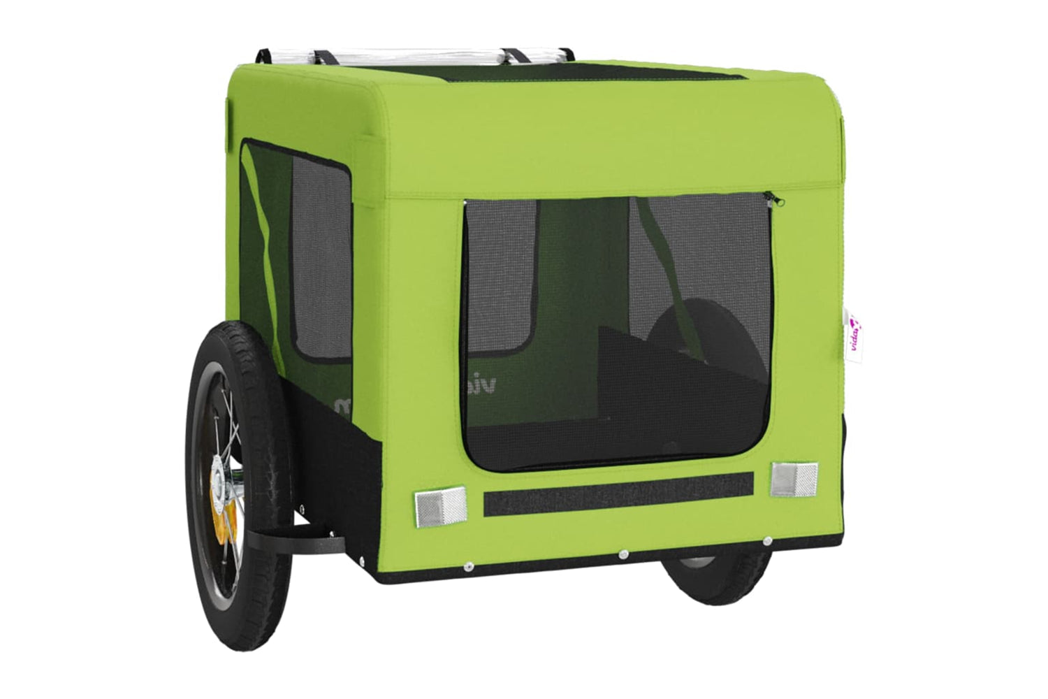 Vidaxl 93913 Pet Bike Trailer Green And Black Oxford Fabric And Iron-5