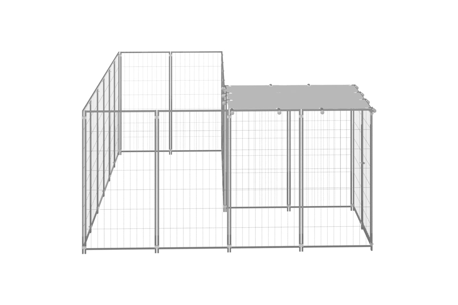 Vidaxl 3082218 Dog Kennel Silver 4.84 M2 Steel-3