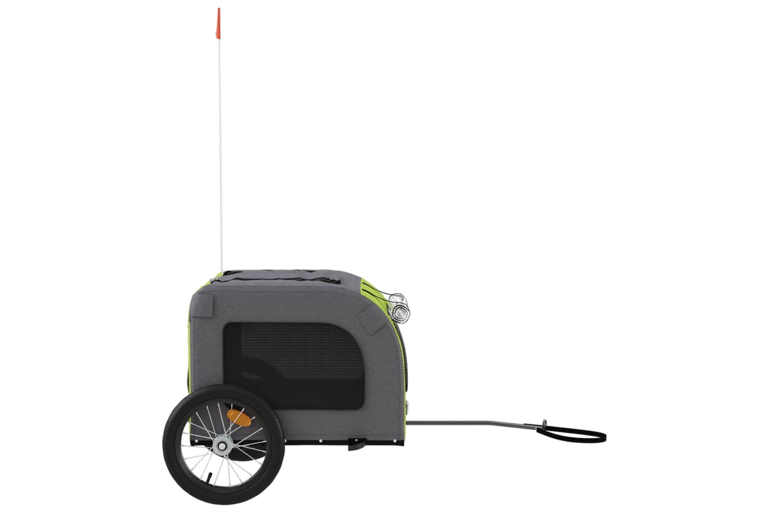 Vidaxl 93843 Pet Bike Trailer Green And Grey Oxford Fabric&iron-5