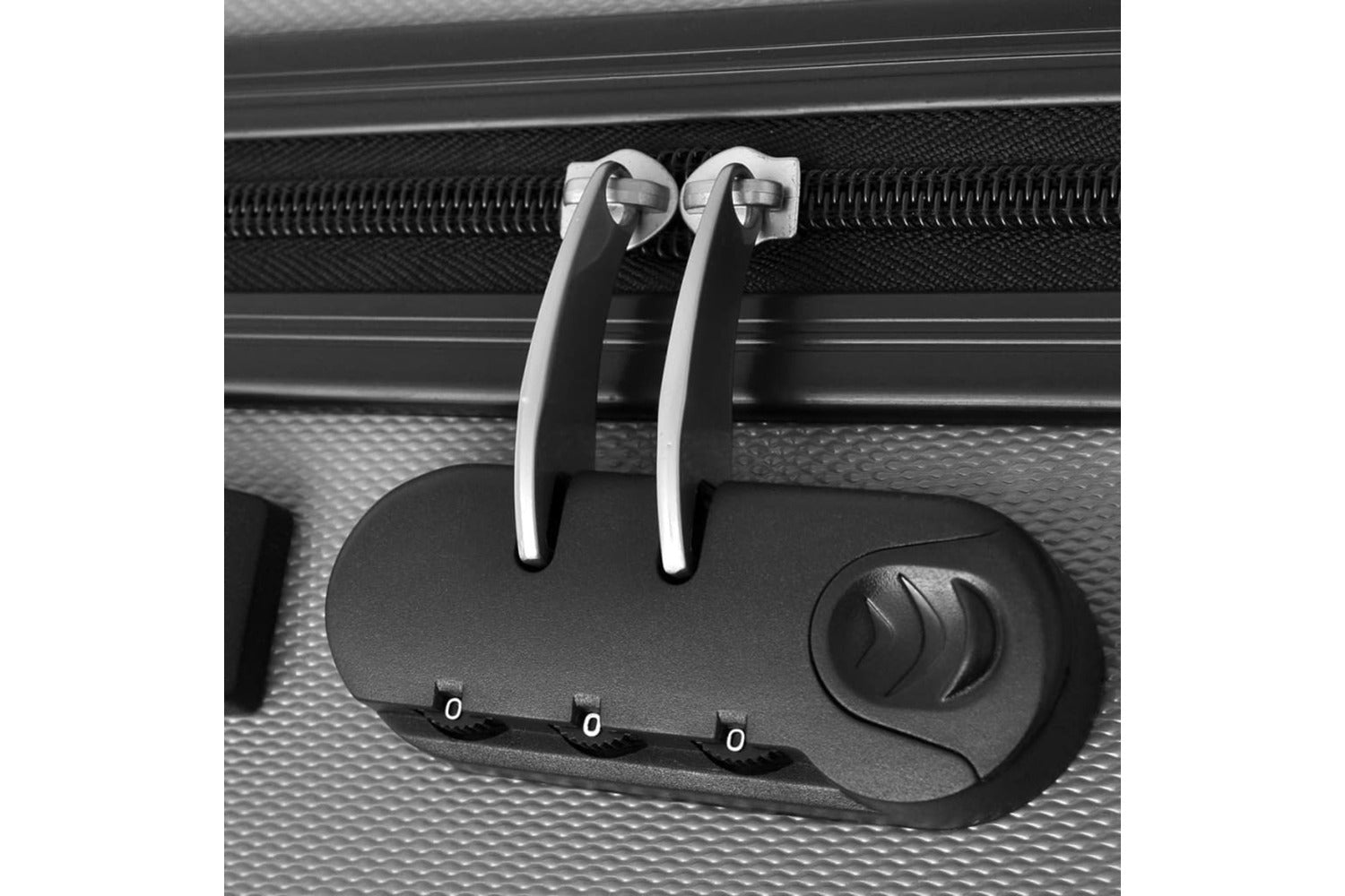 vidaXL Three Piece Hardcase Trolley Set Silver 45.5/55/66cm-5